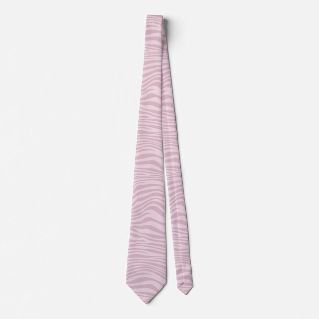 Elegant Pink Wavy Zebra Stripe Pattern Men's Tie (Front)
