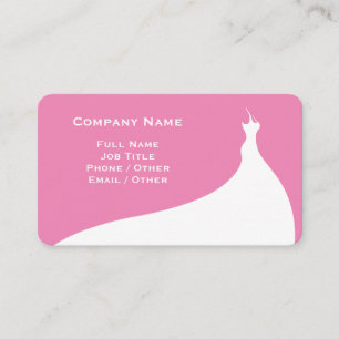 Elegant Pink Wedding Dress Business Card