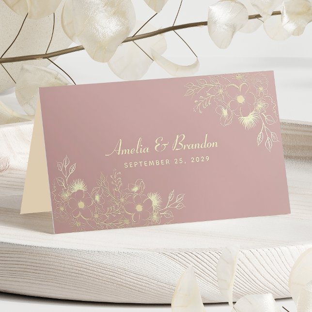 Elegant Pink Wedding Place Card (Creator Uploaded)