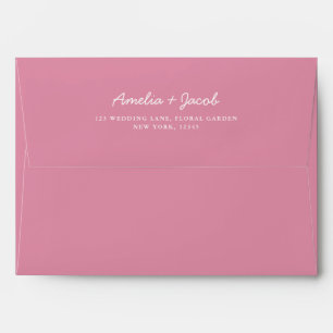 Elegant Pink Wedding Return Address Envelope