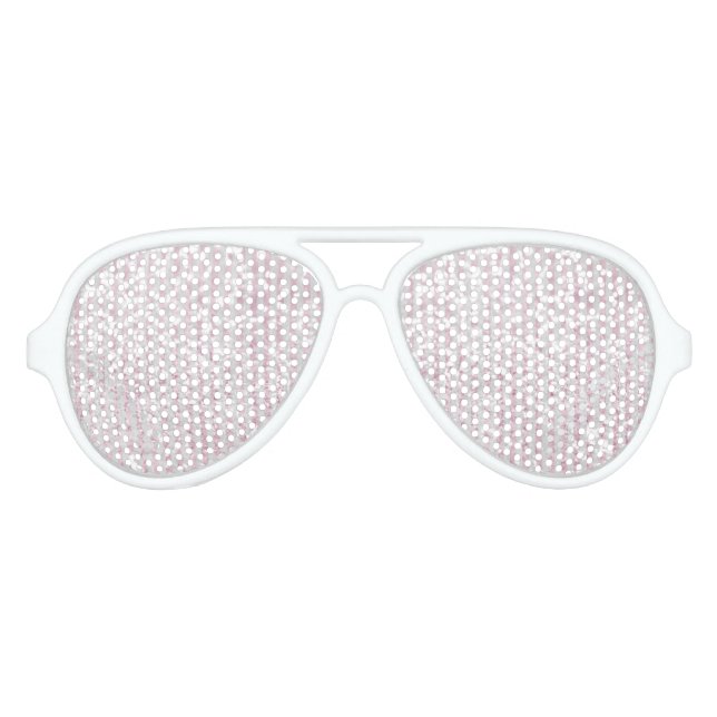 Elegant pink white chic faux glitter stripes aviator sunglasses (Front)