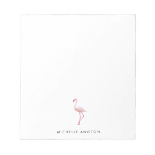 Elegant Pink White Flamingo Custom Notepad