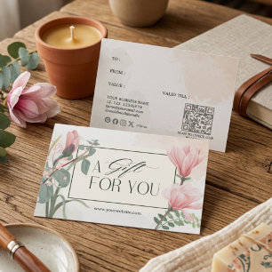 Elegant Pink White Floral A Gift For You 