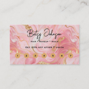 Elegant Pink White Gold Flat Loyalty Card
