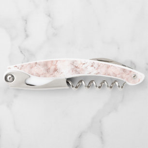 Elegant Pink White Rose Gold Marble Texture Corkscrew