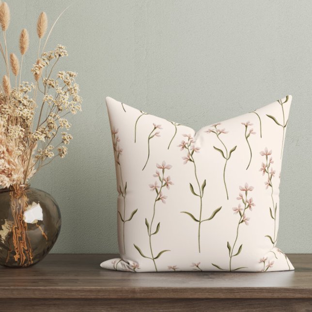 Elegant Pink Wildflower Floral Cushion (Creator Uploaded)