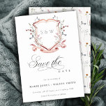 Elegant Pink Wildflower Monogram Watercolor Crest Save The Date<br><div class="desc">Pastel Wildflower watercolor Collection- it's an elegant watercolor Illustration of pink blush watercolor delicate wildflowers with a modern minimal touch. Perfect for your modern floral wedding & parties. It’s very easy to customise,  with your personal details. If you need any other matching product or customisation,  kindly message via Zazzle.</div>