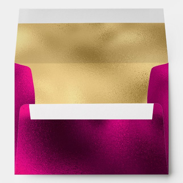 Elegant Pink Wine and Gold Foil Look Envelope (Back (Bottom))