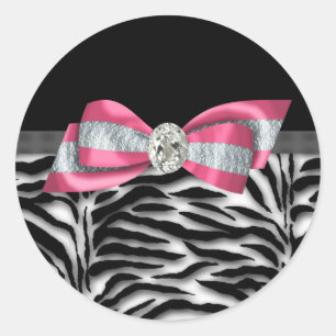 Elegant Pink Zebra Stickers