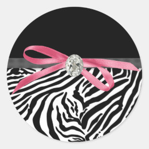 Elegant Pink Zebra Stickers