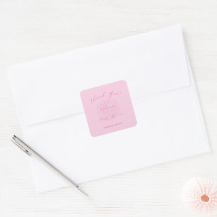 Elegant Pinks Oh Baby Script Peony Baby Shower Square Sticker