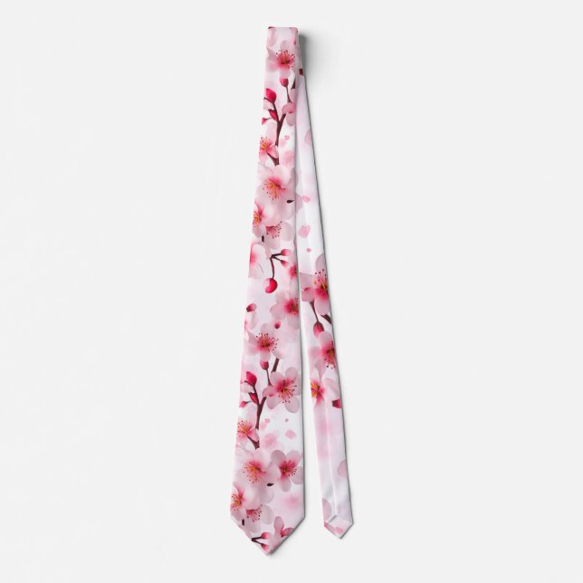 Elegant Pinky Cherry Blossom Tie (Front)