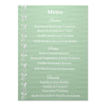 Elegant Pistachio Green Wedding Menu