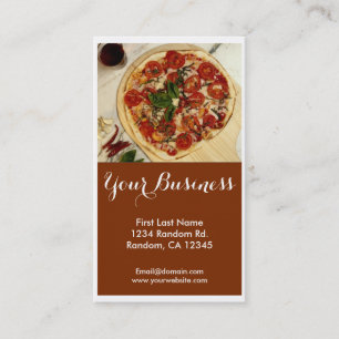 Elegant pizza customisable business cards
