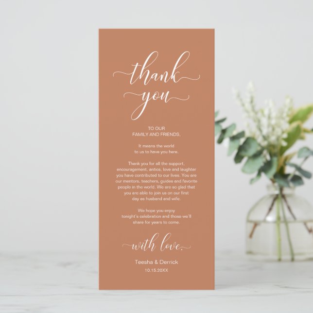 Elegant Place Setting Dinner Party Thank You Card (Standing Front)