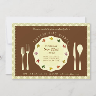 Elegant Place Setting Thanksgiving Invitation