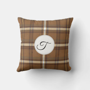 Elegant Plaid Autumn Thanksgiving Cushion