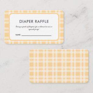 Elegant Plaid Baby Shower Diaper Raffle Ticket Enclosure Card