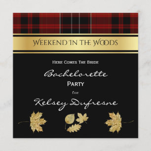Elegant Plaid Bachelorette Party Invitation