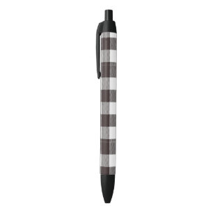  Elegant Plaid Checked   Black Ink Pen