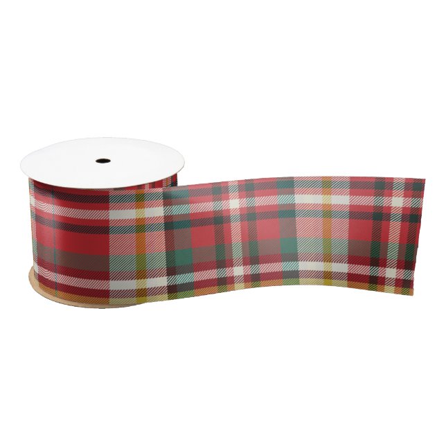 Elegant Plaid Christmas Holiday Rustic Satin Ribbon (Spool)