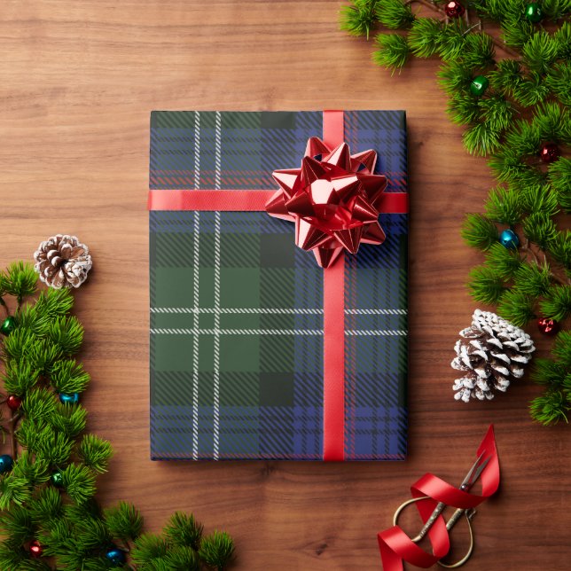 Elegant Plaid Clan Sutherland Rustic Tartan Wrapping Paper (Holiday Gift)
