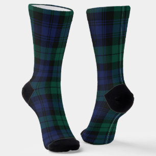 Elegant Plaid Classic Rustic Green Tartan Socks