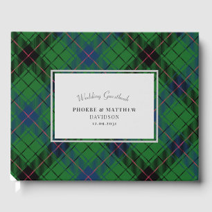 Elegant Plaid Davidson Plaid Green Rustic Tartan Guest Book