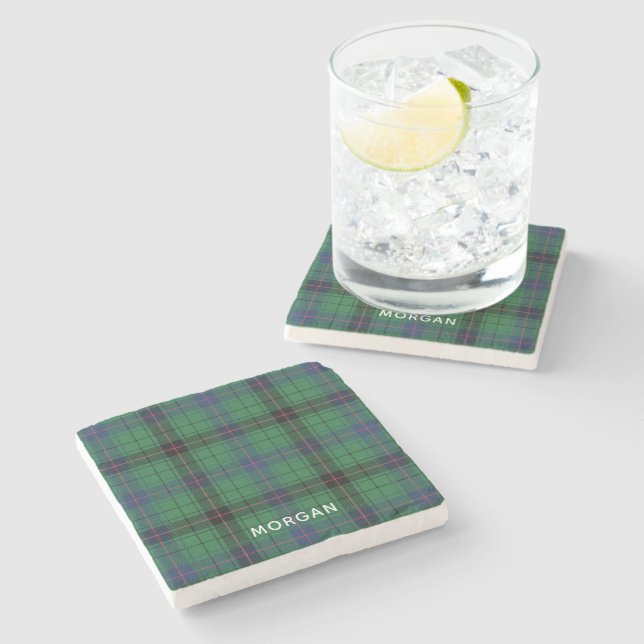 Elegant Plaid Davidson Tartan Custom  Stone Coaster (Side)