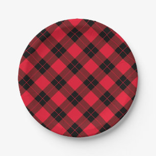 Elegant Plaid Holiday Paper Plate