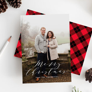 Elegant Plaid Holiday Photo Card