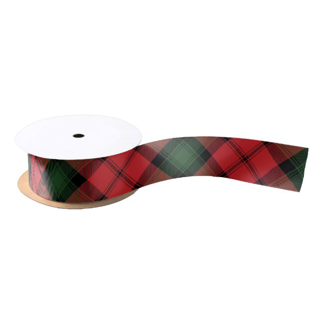 Elegant Plaid Kerr Red Green Classic Tartan Satin Ribbon (Spool)