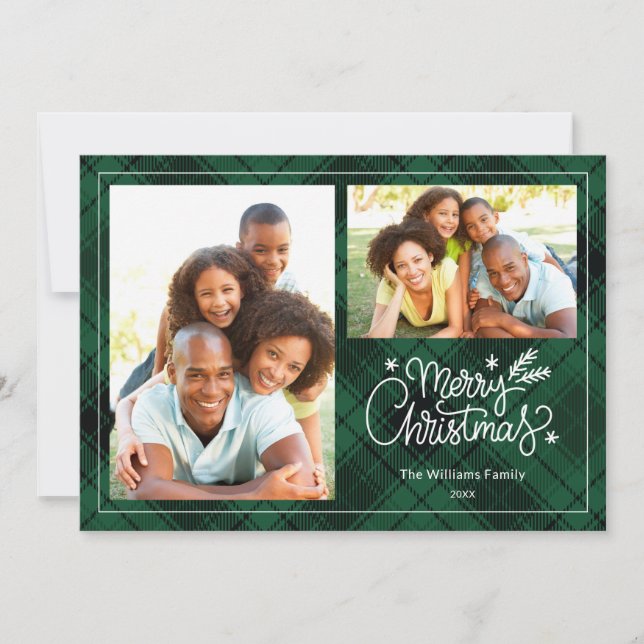 Elegant Plaid Merry Christmas Invitation (Front)