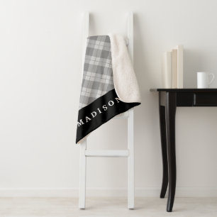 Elegant Plaid Personalised Sherpa Blanket