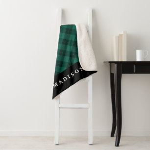 Elegant Plaid Personalised Sherpa Blanket