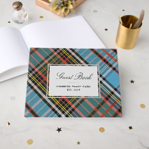 Elegant Plaid Rustic Family Cabin Tartan Guest Book