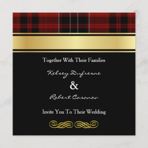 Elegant Plaid Wedding Invitation