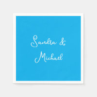 Elegant Plain Azure Blue Personalised Custom