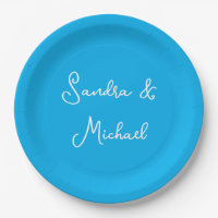 Elegant Plain Azure Blue Personalised Custom