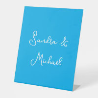 Elegant Plain Azure Blue Personalised Custom