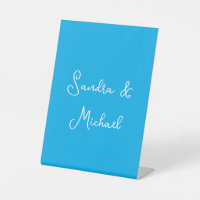 Elegant Plain Azure Blue Personalised Custom