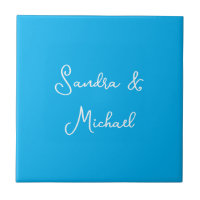 Elegant Plain Azure Blue Personalised Custom