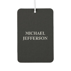 Elegant Plain Black White Personalised Custom Car Air Freshener
