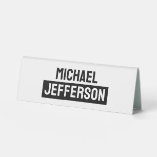 Elegant Plain Black White Personalized Custom