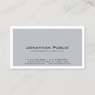 Elegant Plain Creative Grey White Design Modern Business Card