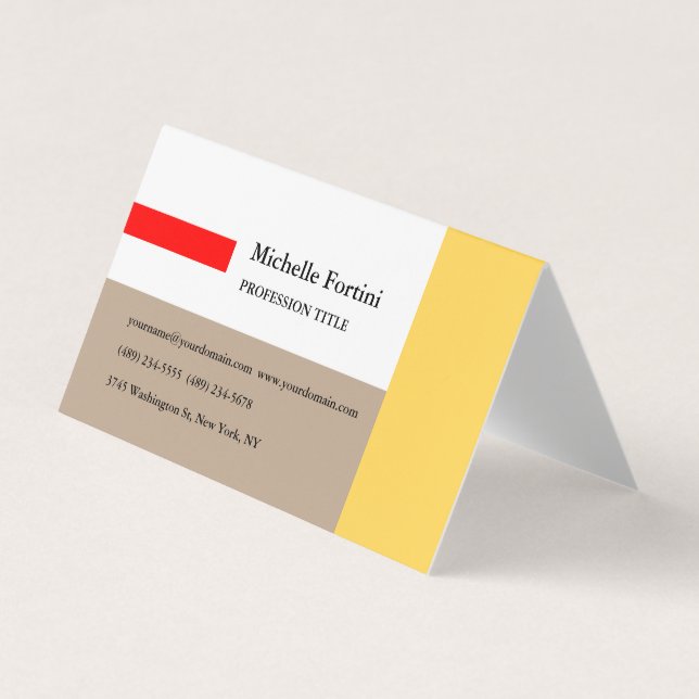 Elegant Plain Minimalist Business Card (Front)