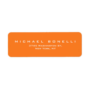 Elegant Plain Modern Add Name & Address Orange
