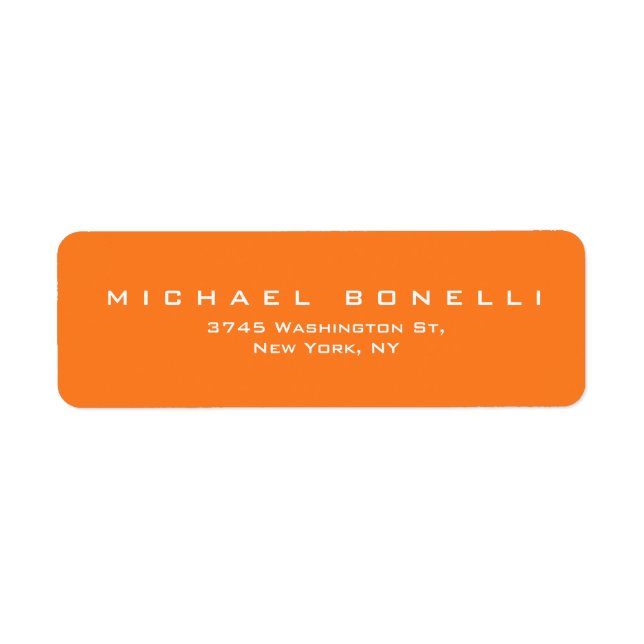 Elegant Plain Modern Add Name & Address Orange (Front)