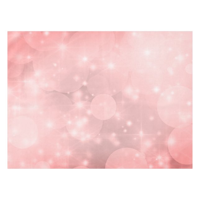 Elegant Plain Pink Blush Sparkle Tablecloth (Front (Horizontal))