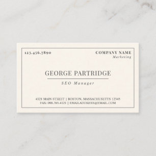Elegant Plain Professional Business Card